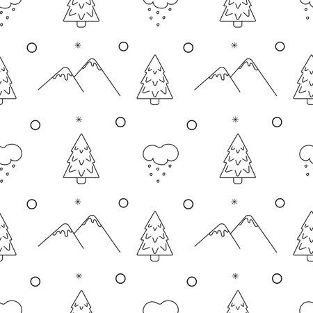 Winter vector seamless pattern. In doodle styleのイラスト素材