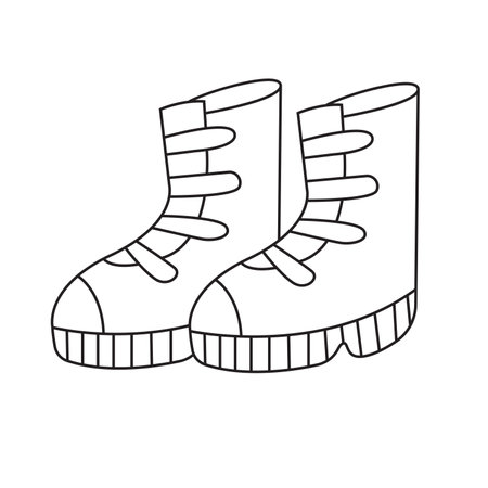 Vector illustration of ski boots. Isolated on white background.のイラスト素材