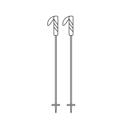 Vector illustration of ski poles. Isolated on white background.のイラスト素材