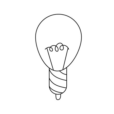 Vector illustration of a light bulb in doodle style. Isolated on white backgroundのイラスト素材