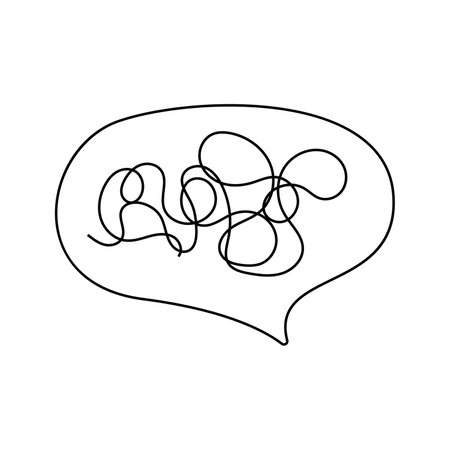 Vector illustration of a thought in doodle style. Isolated on white backgroundのイラスト素材