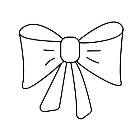 Bow. Vector illustration in doodle style. Isolated on white backgroundのイラスト素材