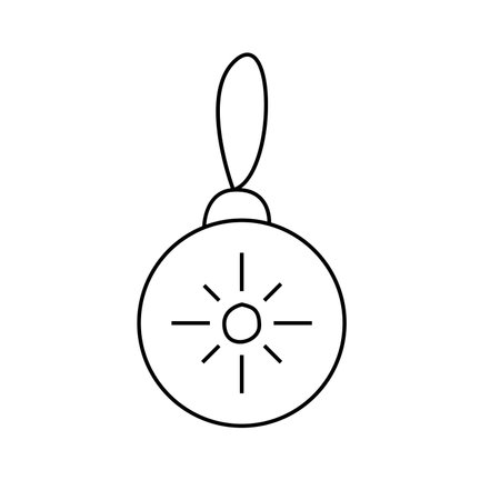 Christmas ball. Vector illustration in doodle style. Isolated on white backgroundのイラスト素材