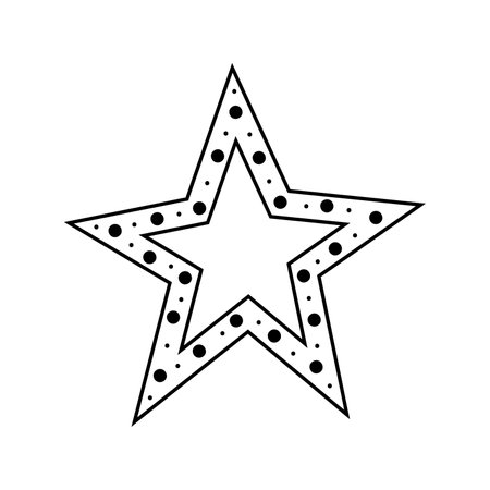 Christmas star. Vector illustration in doodle style. Isolated on white backgroundのイラスト素材