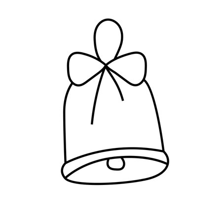 Bell. Vector illustration in doodle style. Isolated on white backgroundのイラスト素材