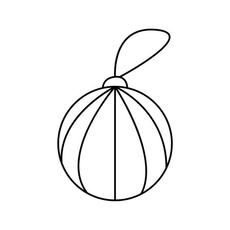 Christmas ball. Vector illustration in doodle style. Isolated on white backgroundのイラスト素材