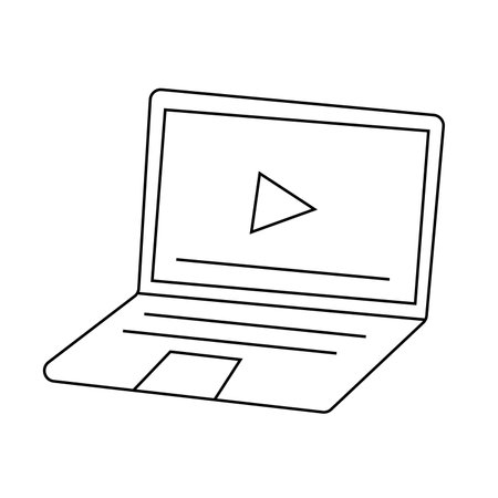 Laptop. Vector illustration in doodle style. Isolated, on a white background.のイラスト素材