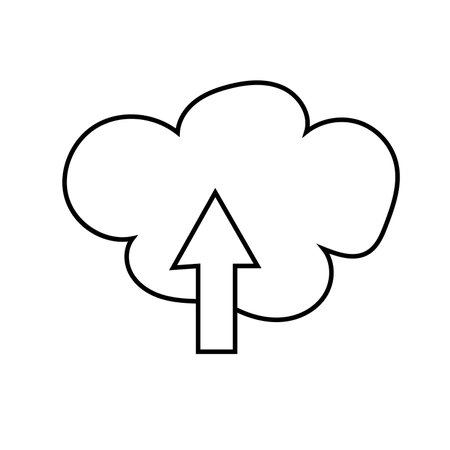 Cloud storage. Vector illustration in doodle style. Isolated, on a white background.のイラスト素材