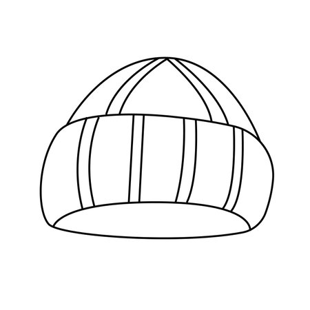 Winter hat. Vector illustration in doodle style. Isolated on white background.のイラスト素材