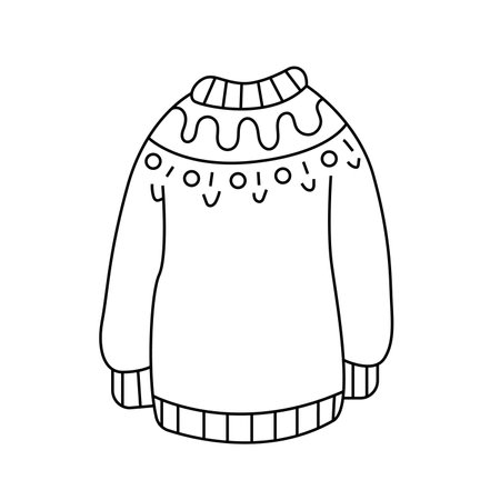 Sweater. Vector illustration in doodle style. Isolated on white background.のイラスト素材
