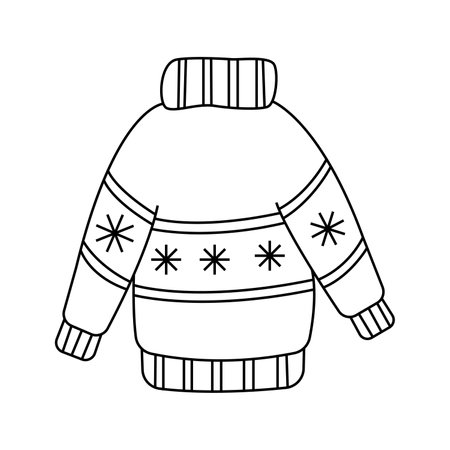 Sweater. Vector illustration in doodle style. Isolated on white background.のイラスト素材