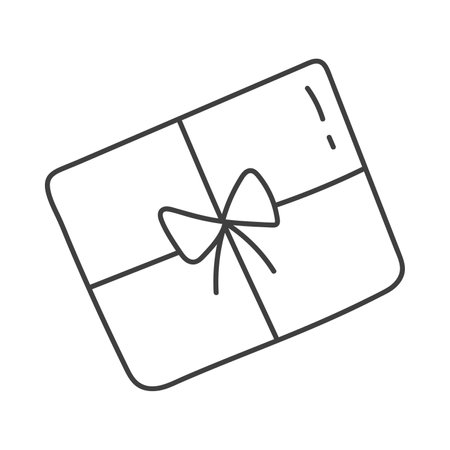 Gift box in doodle style. Hand drawn. Isolated on a white background.のイラスト素材