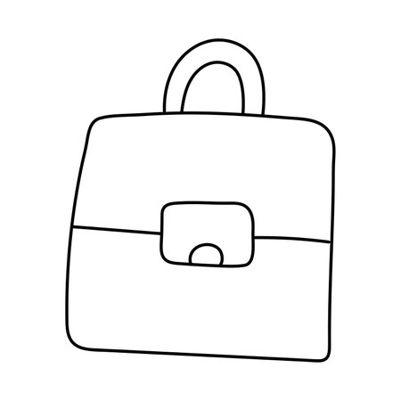 Briefcase. Vector illustration in doodle style. Isolated on white background.のイラスト素材