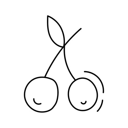 Cherry. Vector illustration in doodle style.のイラスト素材