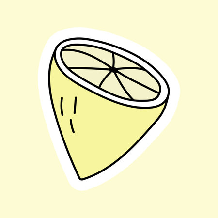 Lemon. Vector illustration in doodle style.のイラスト素材