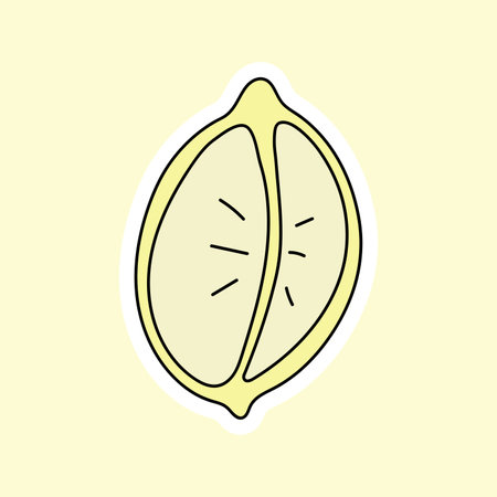 Lemon. Vector illustration in doodle style.のイラスト素材