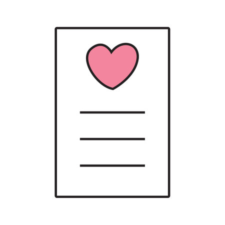 Valentine's card icon. Vector illustration. Isolated on white background.のイラスト素材