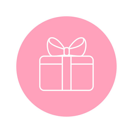 Gift box icon. Vector illustration. Isolated on white background.のイラスト素材