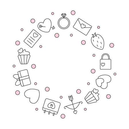 Valentine's day icon set. Vector illustration.のイラスト素材