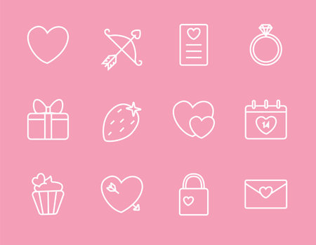 Valentine's day icon set. Vector illustration.のイラスト素材