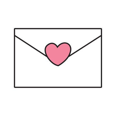 Valentine's card icon. Vector illustration. Isolated on white background.のイラスト素材