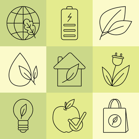 Ecology vector icon set. Isolatedのイラスト素材