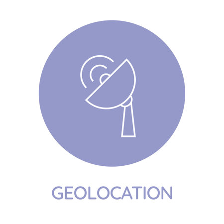 Vector illustration of geolocation icon. Geolocation icon. Geolocation icon isolated on white backgroundのイラスト素材