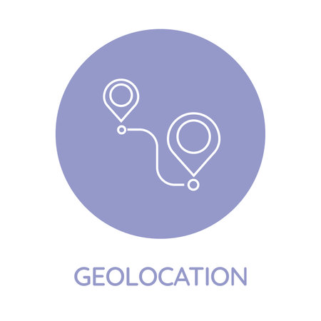 Geolocation outline icon. Geolocation concept symbol design.のイラスト素材