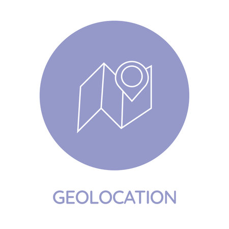 Geolocation flat icon. Geolocation vector illustration, sign and symbolのイラスト素材
