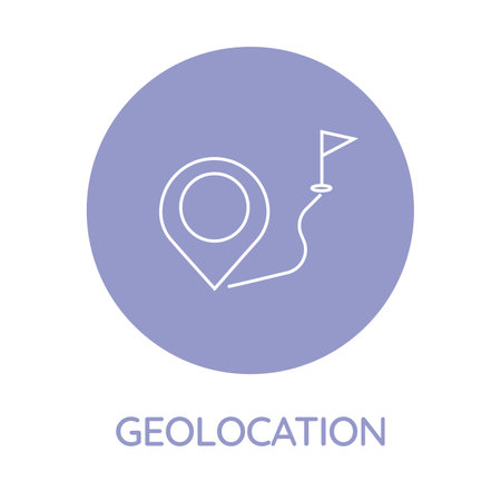 Geolocation flat icon. Vector illustration. Geolocation concept symbol design.のイラスト素材