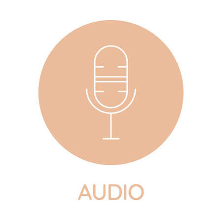 Vector illustration of a microphone icon. Modern flat design for web and mobile applications.のイラスト素材