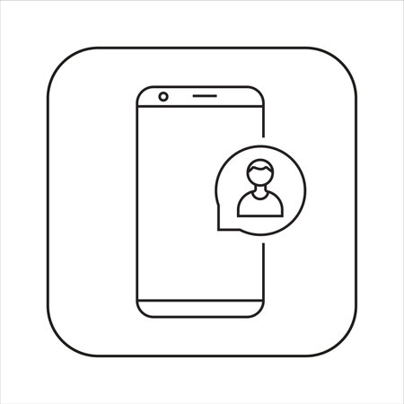 Smartphone. Vector linear icon. Isolatedのイラスト素材