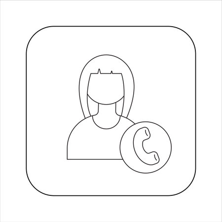 Telephone. Vector linear icon. Isolatedのイラスト素材