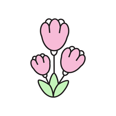 Spring flowers. Colored icon. Isolatedのイラスト素材