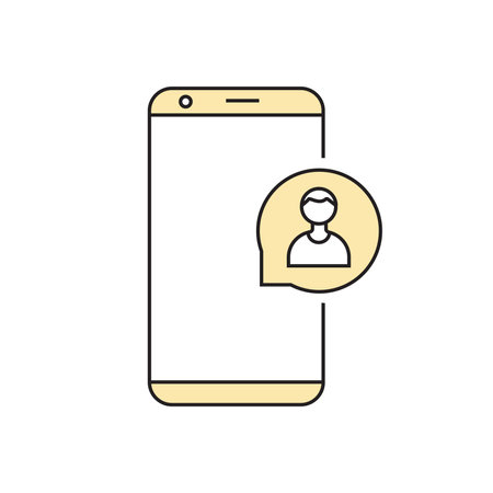Smartphone. Vector linear icon. Isolatedのイラスト素材