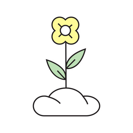 Plant seedlings. Vector linear icon.のイラスト素材