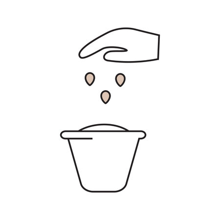 Plant seedlings. Vector linear icon.のイラスト素材