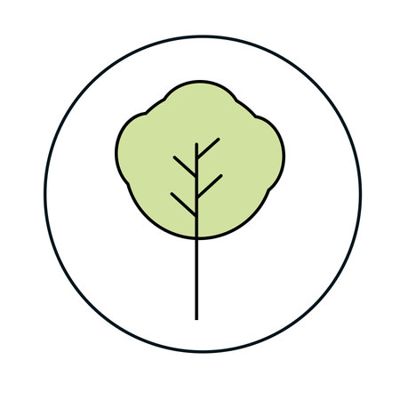 Tree. Linear color vector icon.のイラスト素材