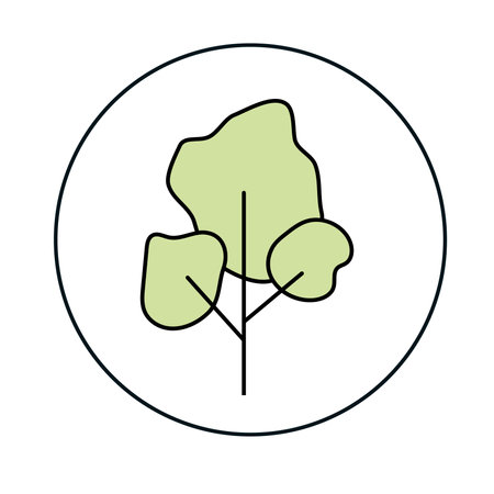 Tree. Linear color vector icon.のイラスト素材