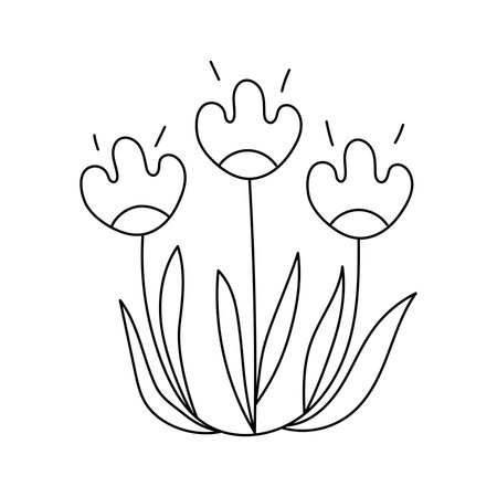 Spring flowers. Vector illustration. Isolated on white backgroundのイラスト素材
