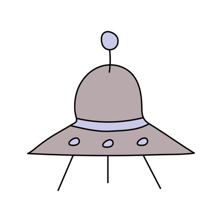 Flying saucer, UFO. Vector illustration, isolated on white backgroundのイラスト素材