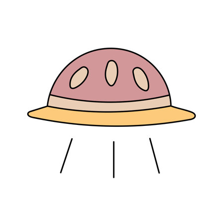 Flying saucer, UFO. Vector illustration, isolated on white backgroundのイラスト素材