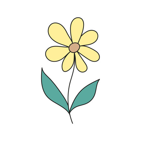 Flower. Vector illustration in doodle style. Isolated on white backgroundのイラスト素材