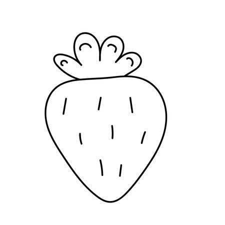 Strawberry. Vector illustration in doodle style. Isolated on white backgroundのイラスト素材