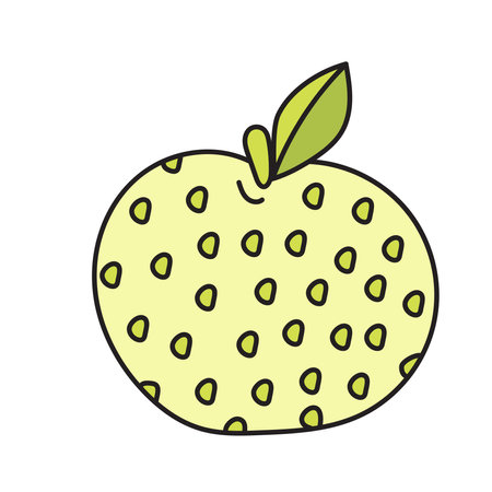 Abstract apple. Vector illustration in doodle style. Isolated on white background