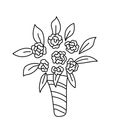 Bridal bouquet. Vector illustration in doodle style.のイラスト素材