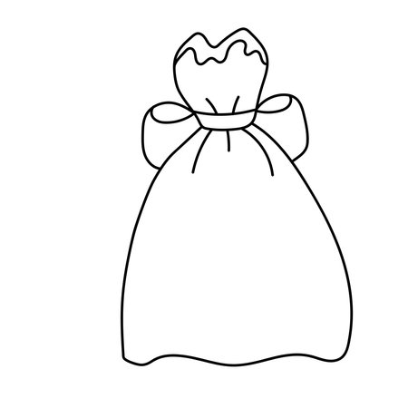 Wedding dress.Vector illustration in doodle style.のイラスト素材