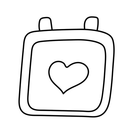 Calendar. Wedding date.Vector illustration in doodle styleのイラスト素材
