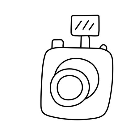Camera. Vector illustration in doodle style.のイラスト素材