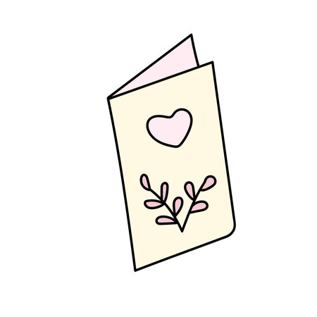 Wedding card.Vector illustration in doodle style.のイラスト素材